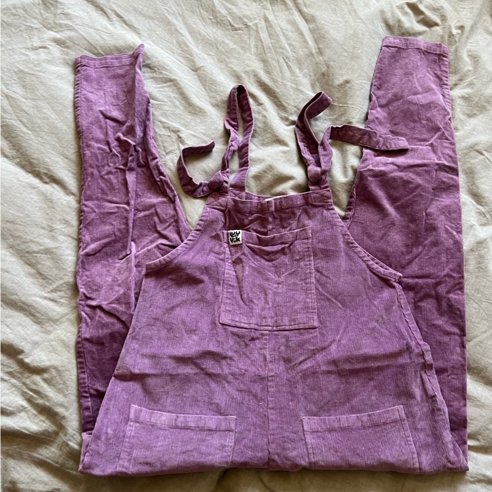 Lucy and Yak Ash Purple Corduroy Dungaree